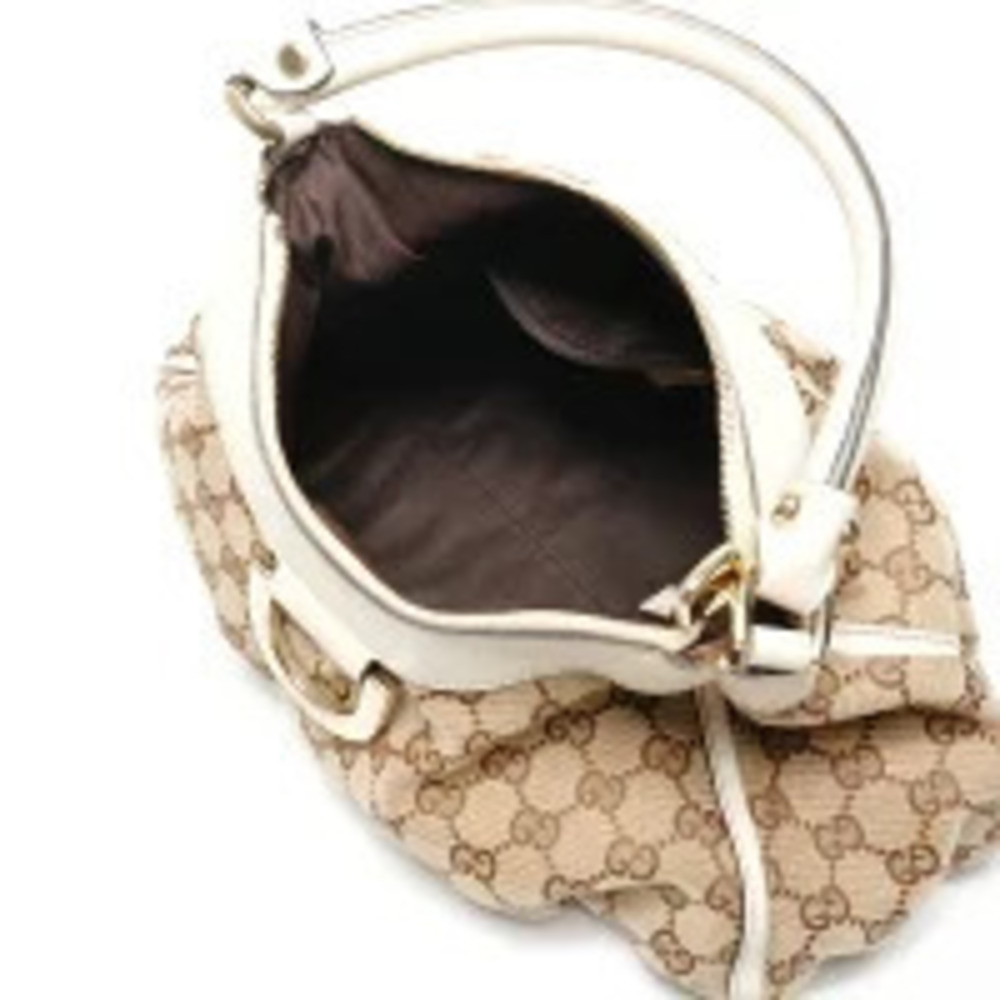 Gucci Canvas Handbag Brown Hobo GG Abbey - Picture 12 of 13